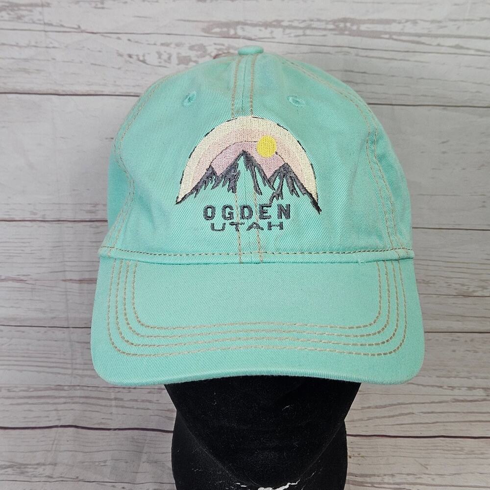 Ogden Utah Lone Rock Clothing LR975 Baseball Cap Men's Adjustable Aqua Teal